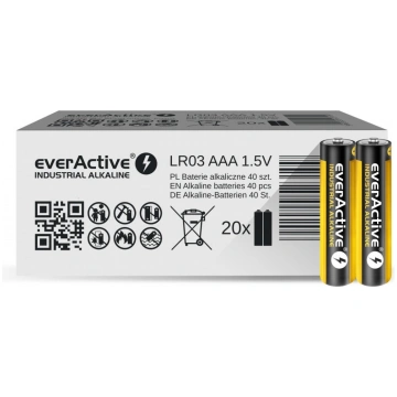 LR03 baterijas AAA tipa EverActive Industrial 40 g