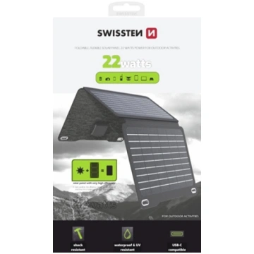Swissten Foldable Solar Panel USB-C / USB 22W 2201